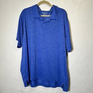 Saddlebred Performance Size 2XLT Big & Tall Polo Shirt Blue Moisture Wicking